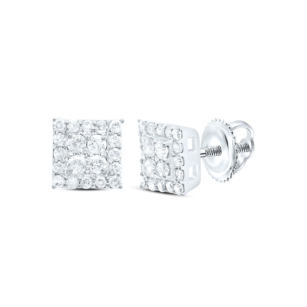 1/3CTW-NAT DIA P1N GIFT SQUARE EARRING Daisy Joyeria