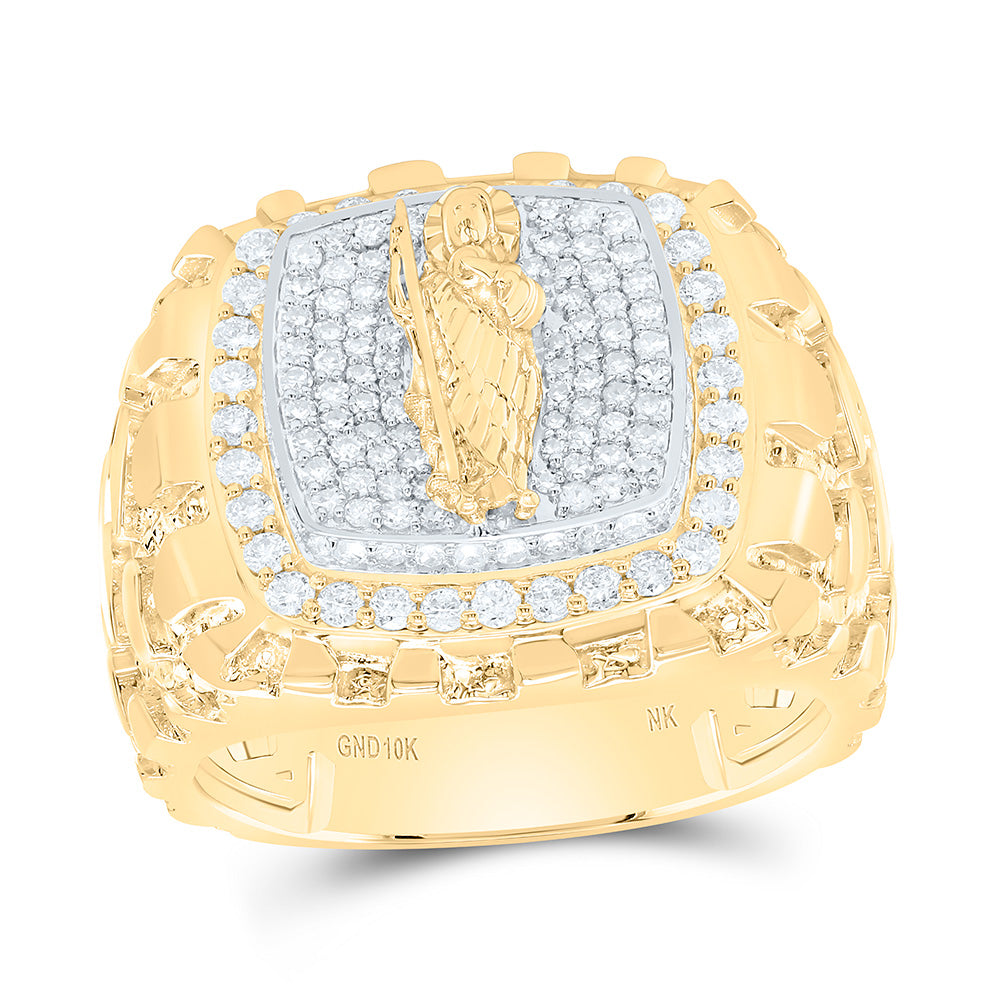 1 CTW-NAT DIA NK ST.JUDE NUGGET MENS RING Daisy Joyeria