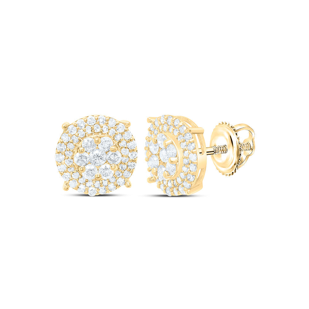 1CTW-NAT DIA P1N GIFT ROUND EARRING Daisy Joyeria
