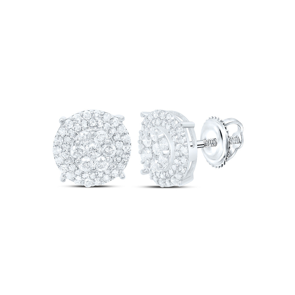 1CTW-NAT DIA P1N GIFT ROUND EARRING Daisy Joyeria