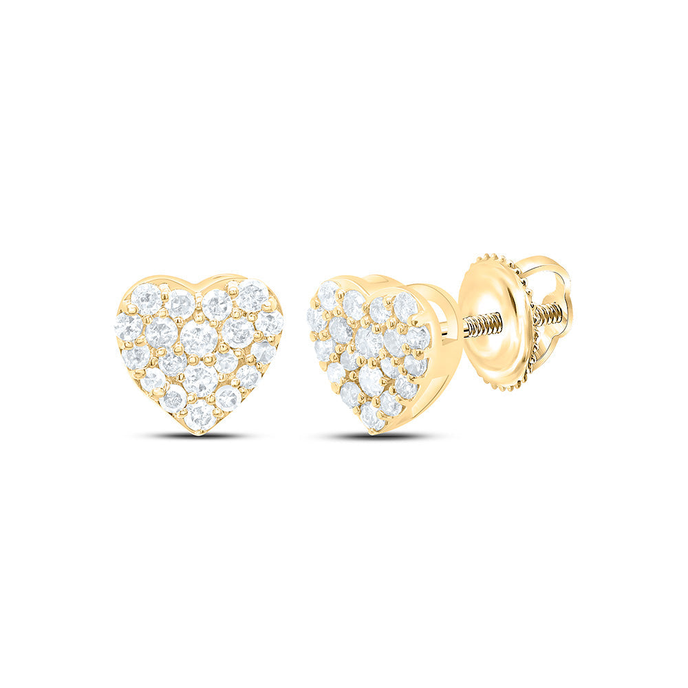 1/3CTW-NAT DIA P1N GIFT HEART EARRING Daisy Joyeria