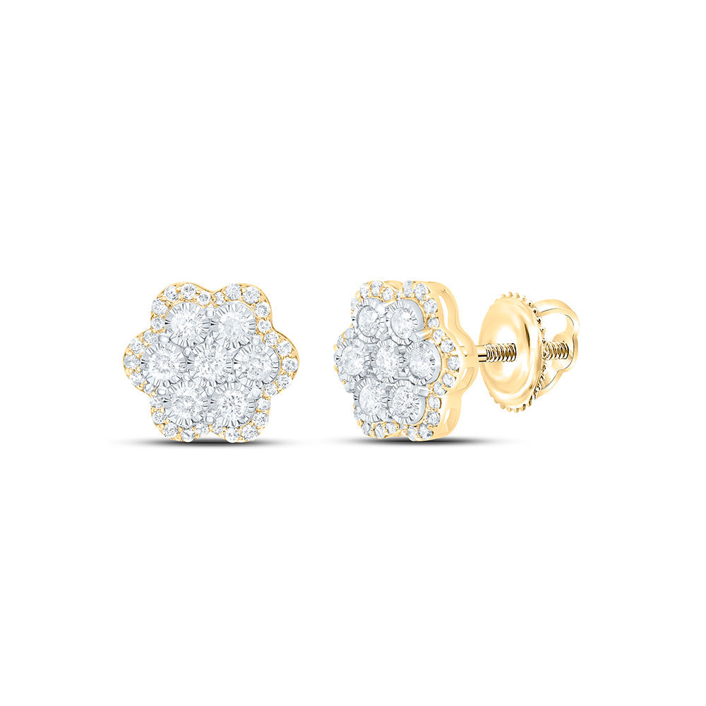 1CTW-NAT DIA P1N GIFT FLOWER EARRING Daisy Joyeria