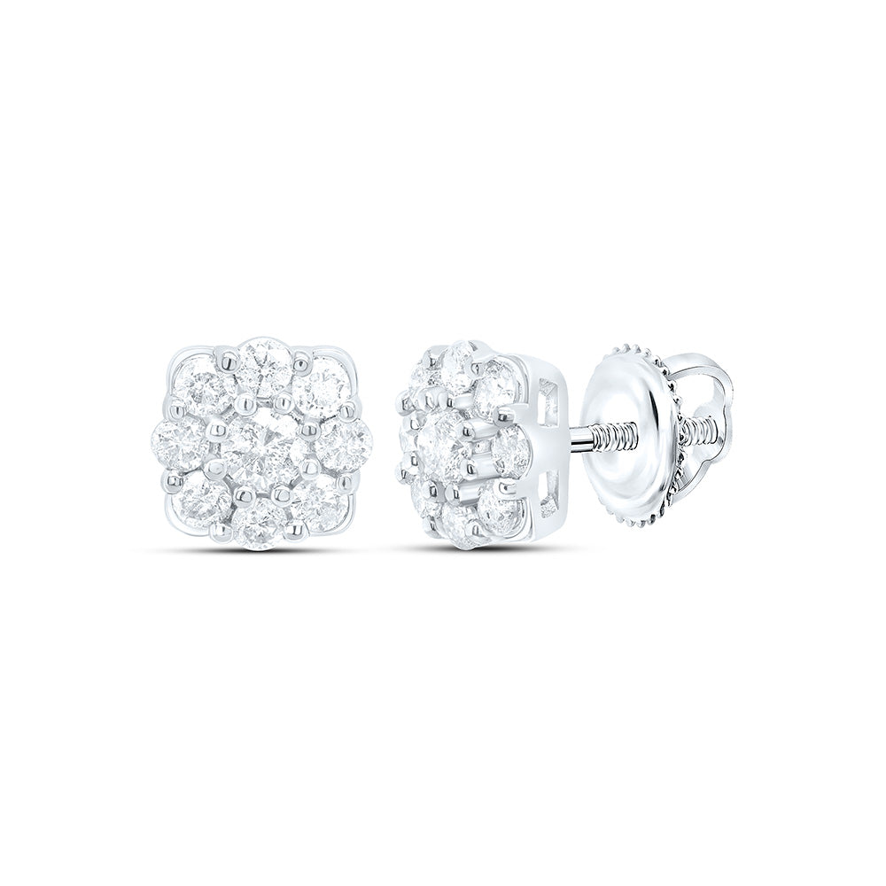 1/2CTW-NAT DIA P1N GIFT FLOWER EARRING Daisy Joyeria