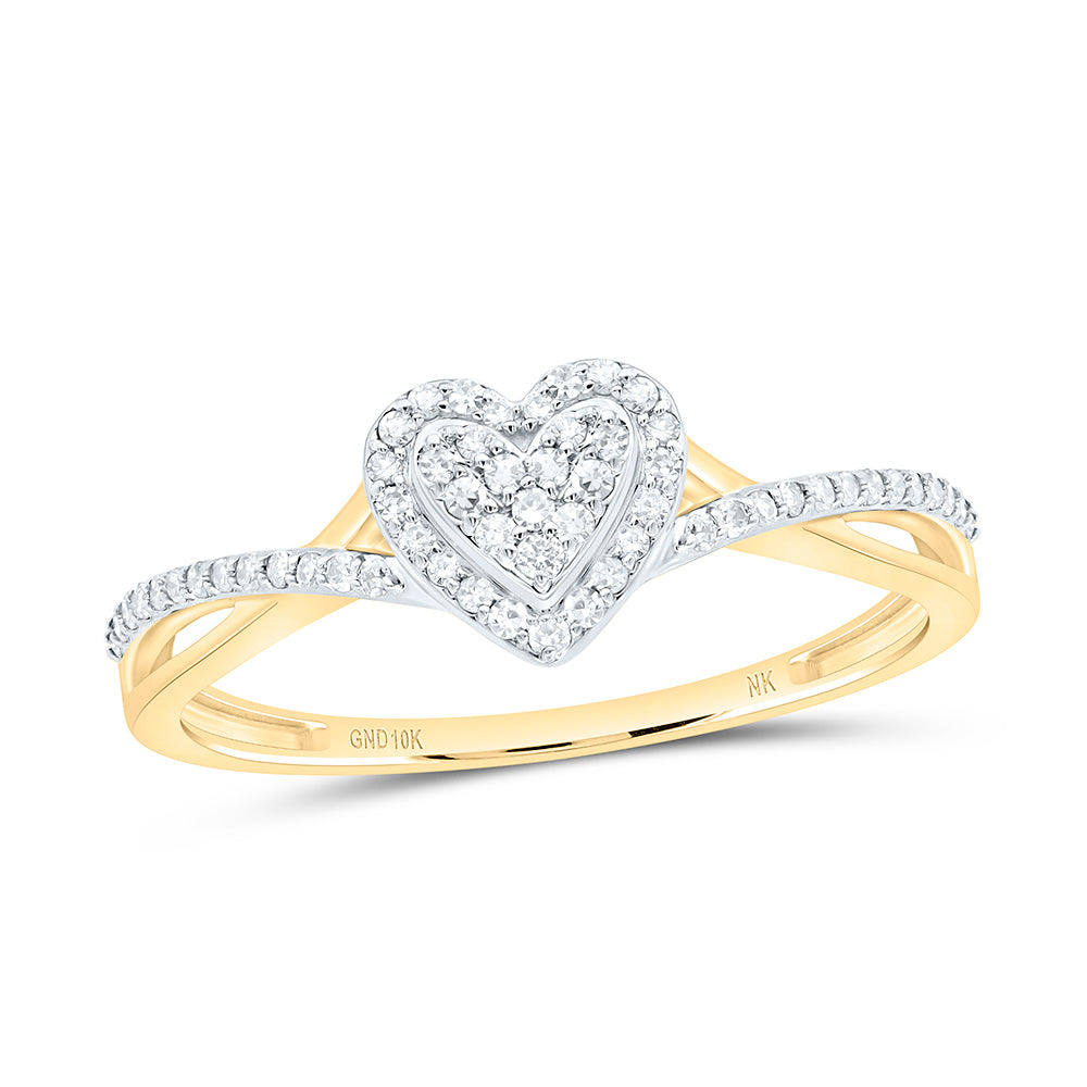 1/4CTW-NAT DIA NK FASHION HEART RING Daisy Joyeria