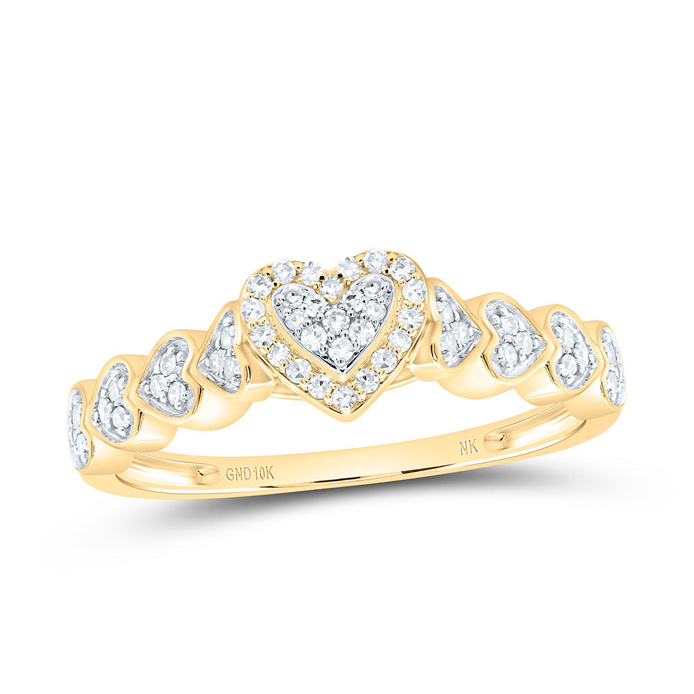 1/4CTW-NAT DIA NK FASHION HEART RING Daisy Joyeria