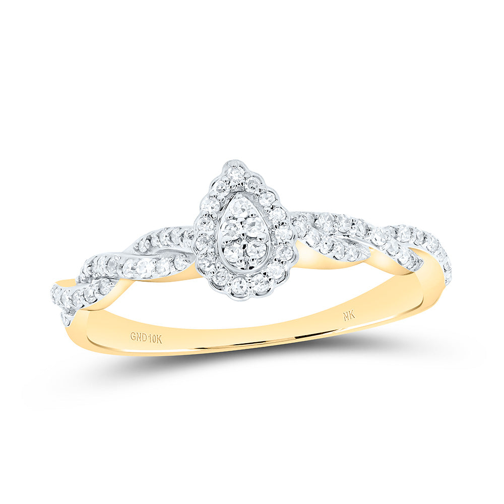 1/5CTW-NAT DIA NK FASHION PEAR RING Daisy Joyeria