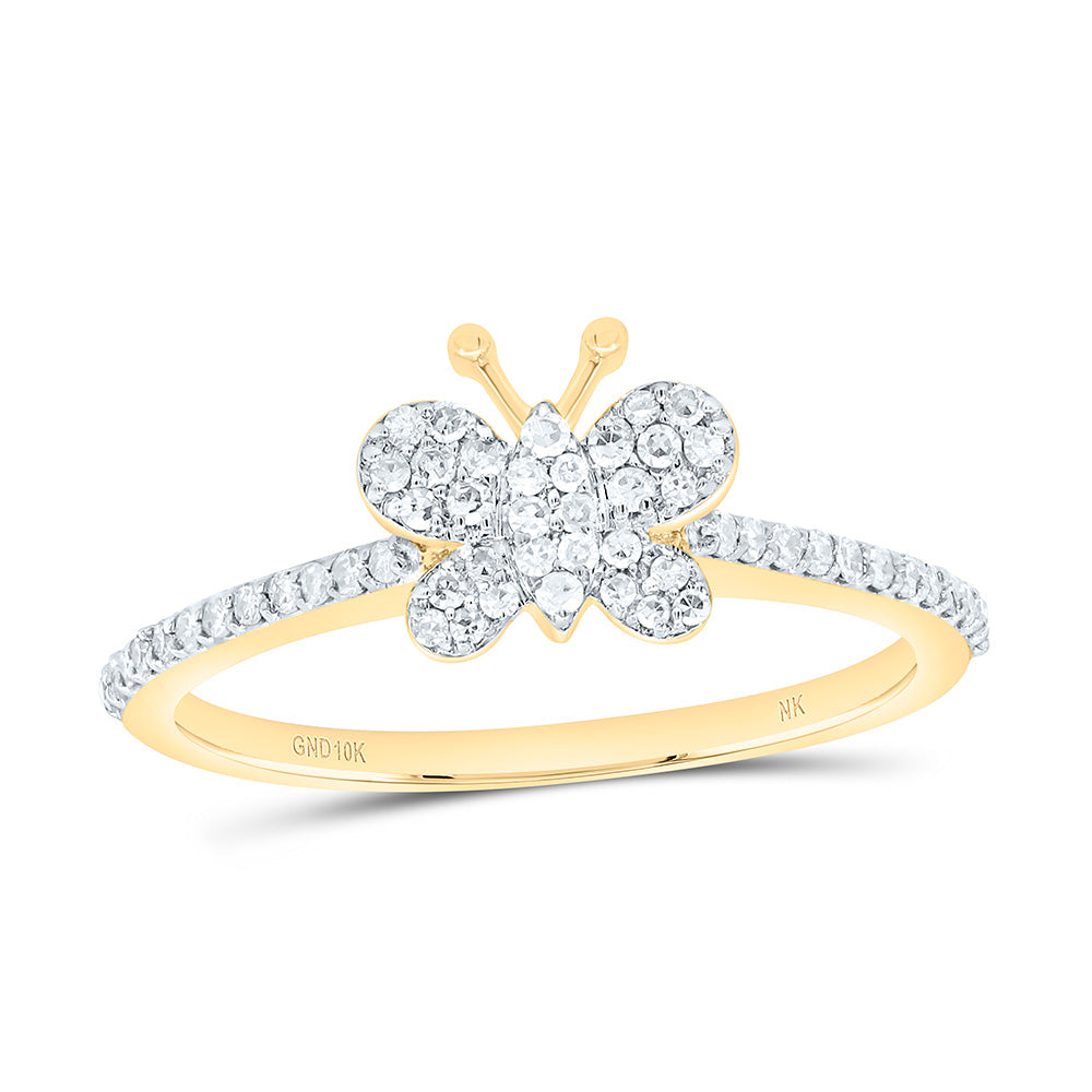 1/4CTW-NAT DIA NK FASHION BUTTERFLY RING Daisy Joyeria