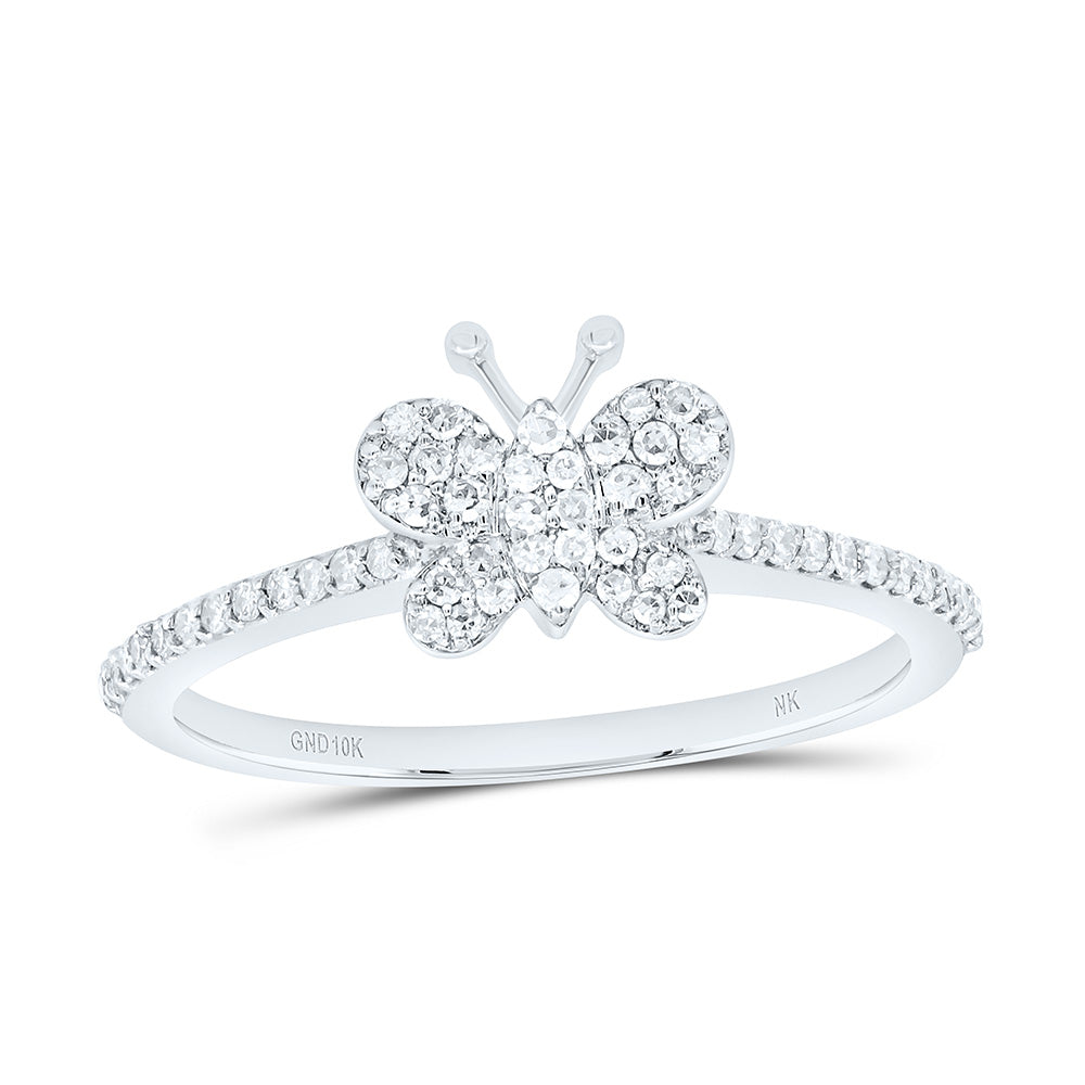 1/4CTW-NAT DIA NK FASHION BUTTERFLY RING Daisy Joyeria