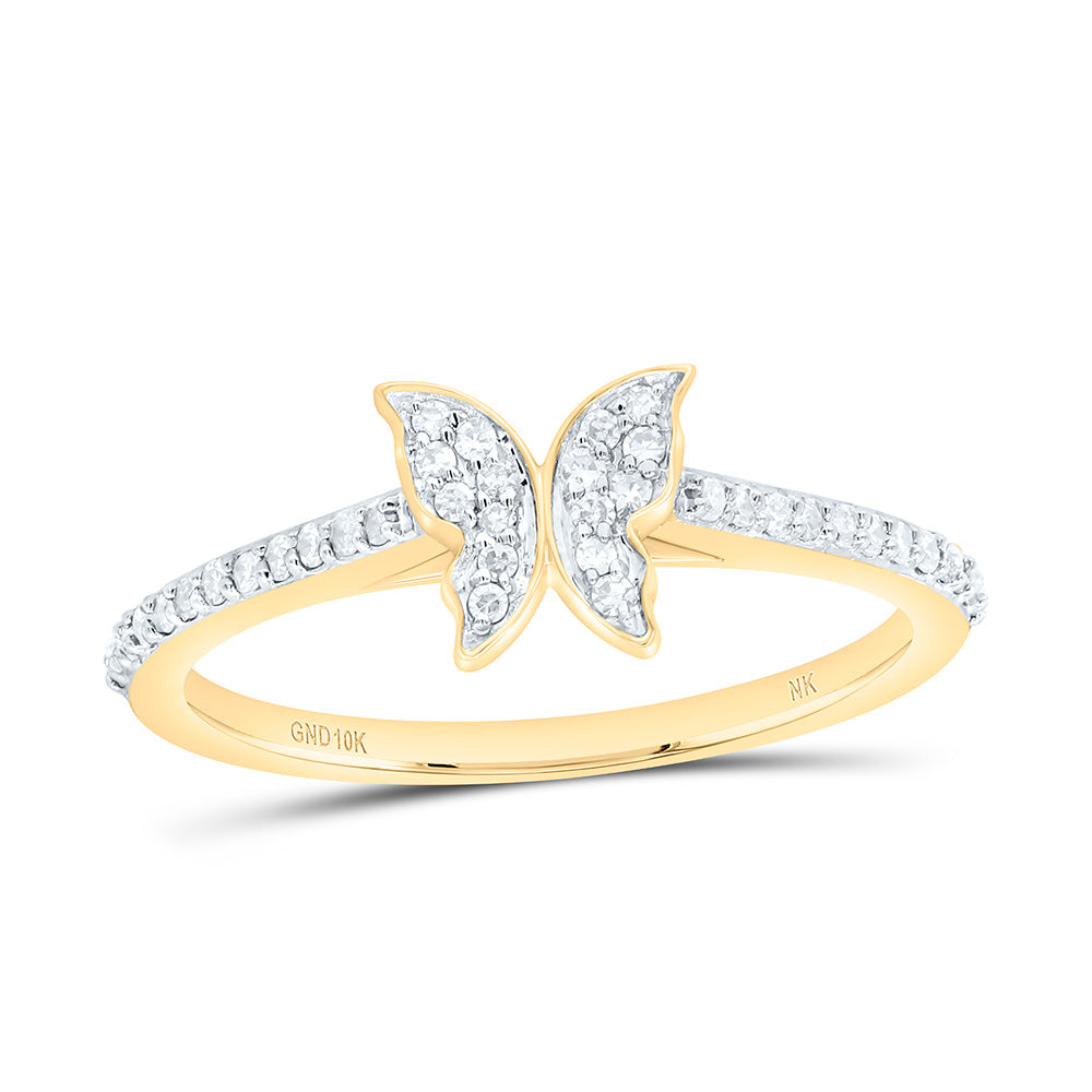 1/5CTW-NAT DIA NK FASHION BUTTERFLY RING Daisy Joyeria