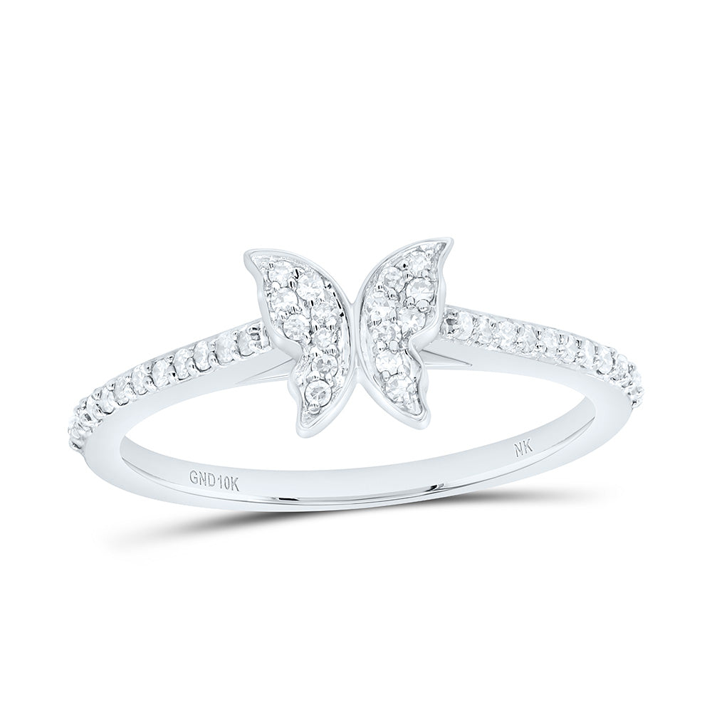 1/5CTW-NAT DIA NK FASHION BUTTERFLY RING Daisy Joyeria
