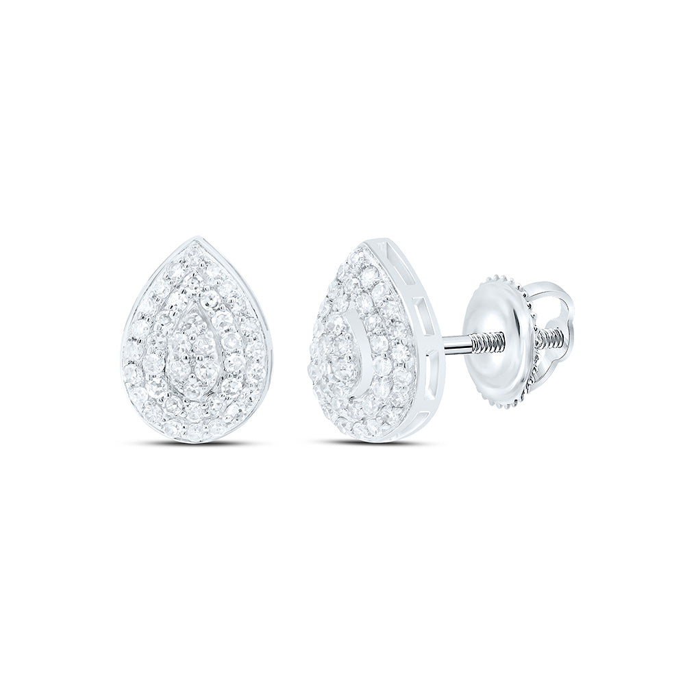 1/4CTW-NAT DIA NK FASHION PEAR EARRING Daisy Joyeria