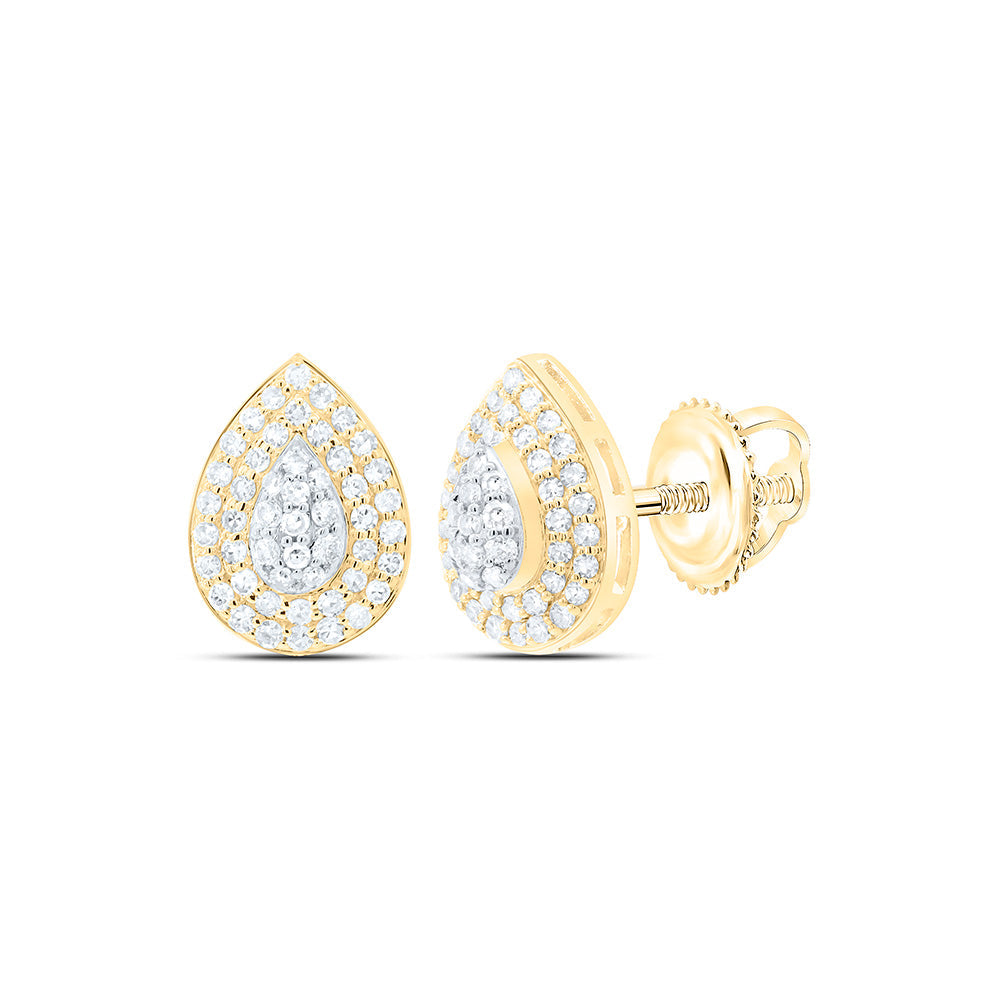 3/8CTW-NAT DIA NK FASHION PEAR EARRING Daisy Joyeria