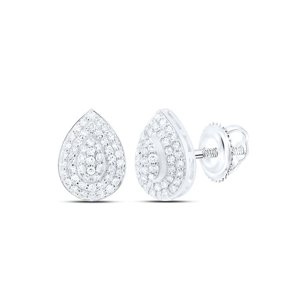3/8CTW-NAT DIA NK FASHION PEAR EARRING Daisy Joyeria