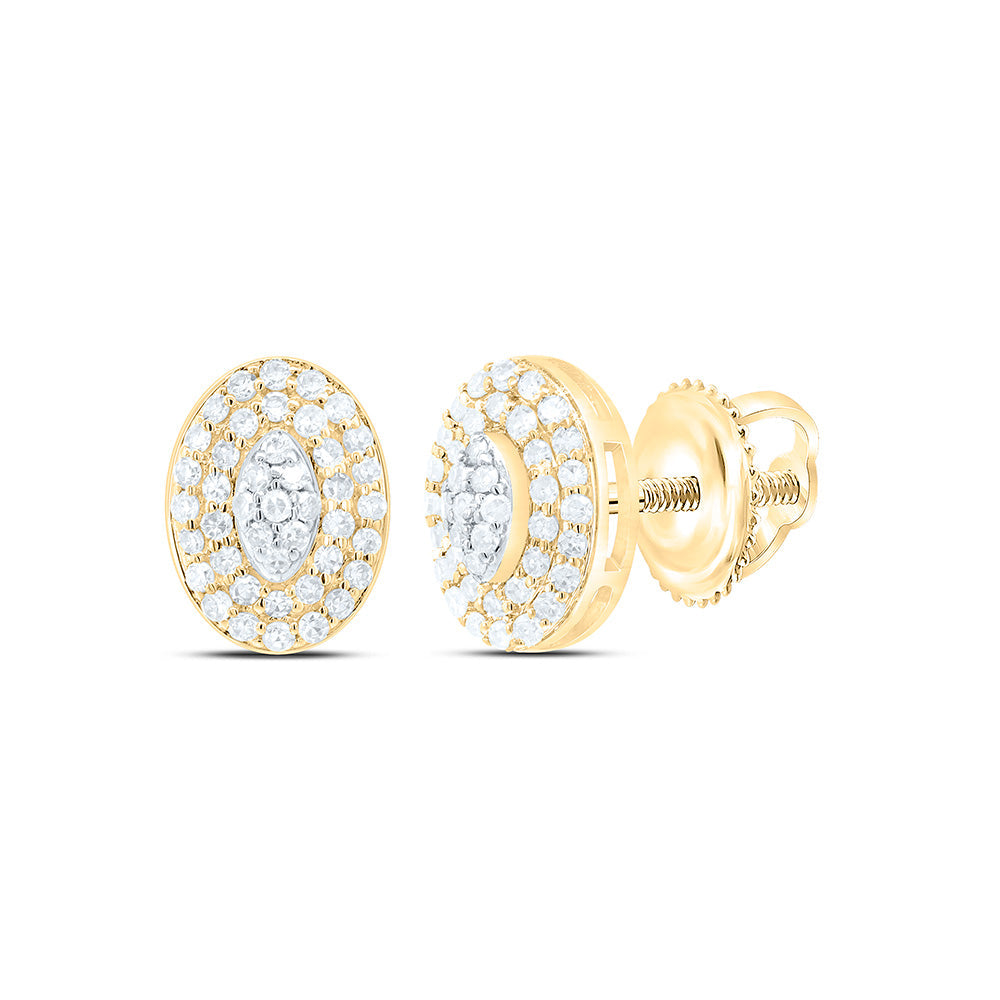 1/4CTW-NAT DIA NK FASHION OVAL EARRING Daisy Joyeria
