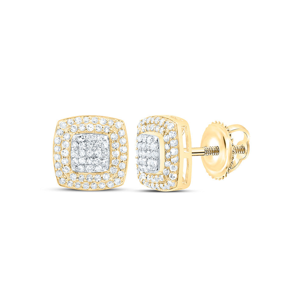 3/8CTW-NAT DIA NK FASHION CUSHION EARRING Daisy Joyeria