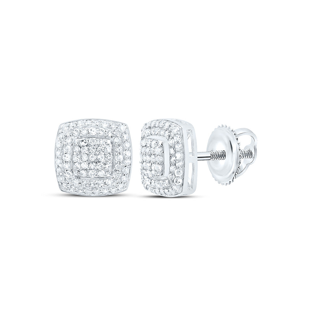 3/8CTW-NAT DIA NK FASHION CUSHION EARRING Daisy Joyeria