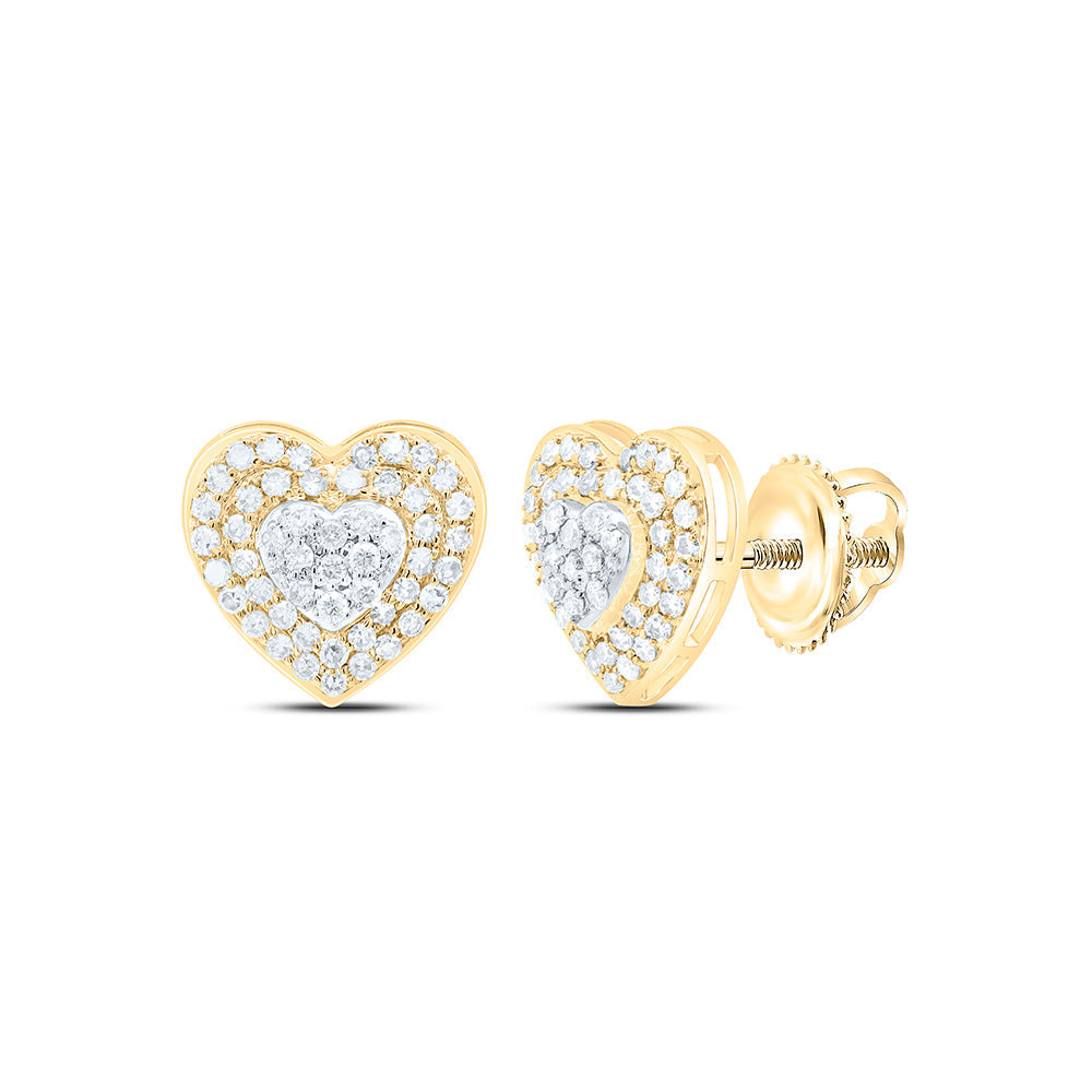 1/2CTW-NAT DIA NK FASHION HEART EARRING Daisy Joyeria