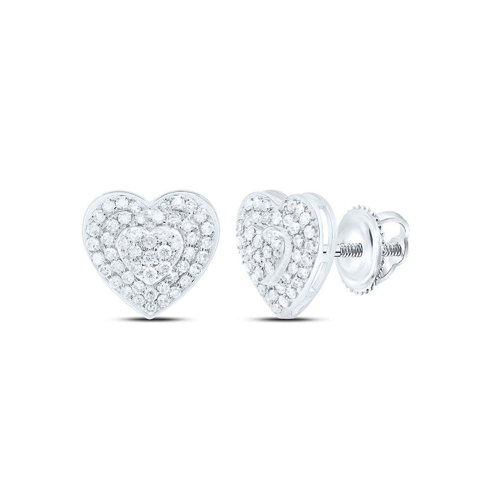 1/2CTW-NAT DIA NK FASHION HEART EARRING Daisy Joyeria