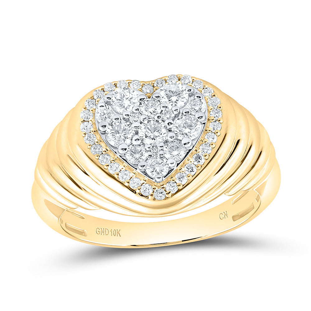 5/8CTW-NAT DIA CN FASHION HEART RING Daisy Joyeria