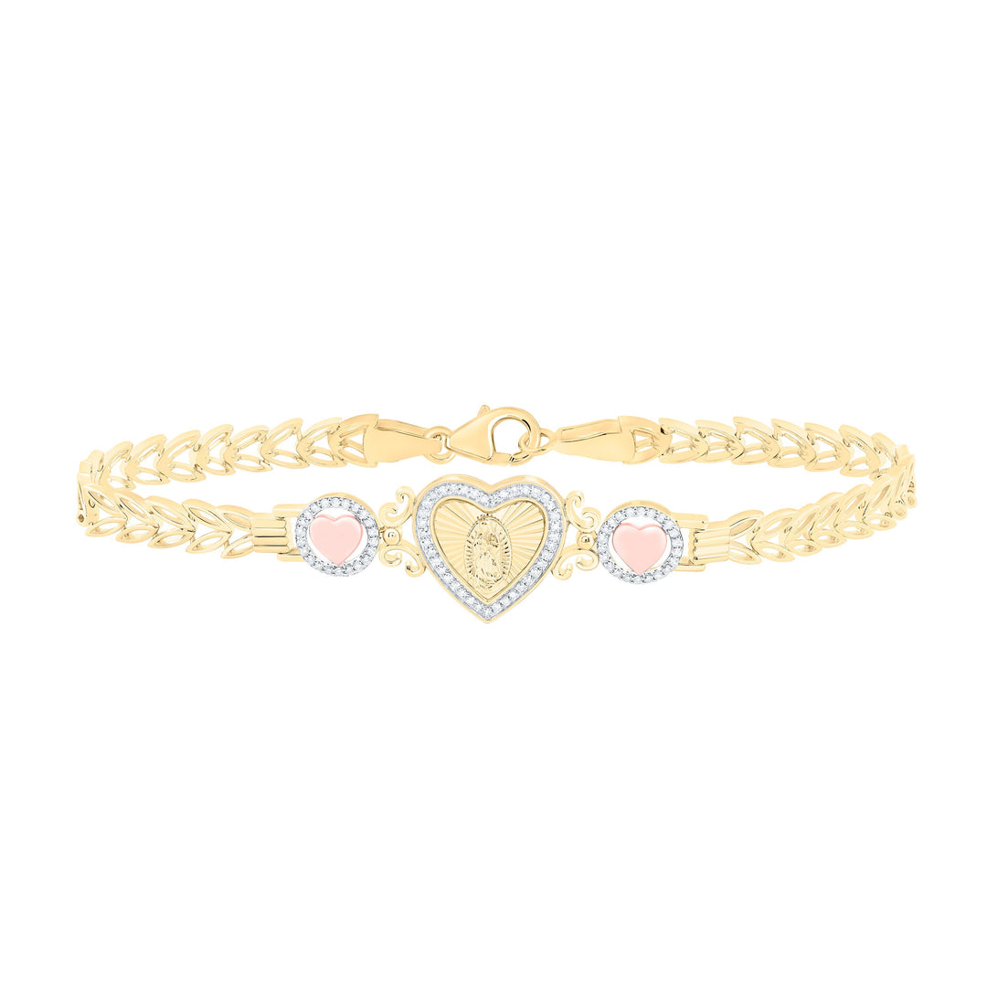 1/3CTW-NAT DIA NK FASHION VIRGIN MARY BRACELET (7 INCH) Daisy Joyeria