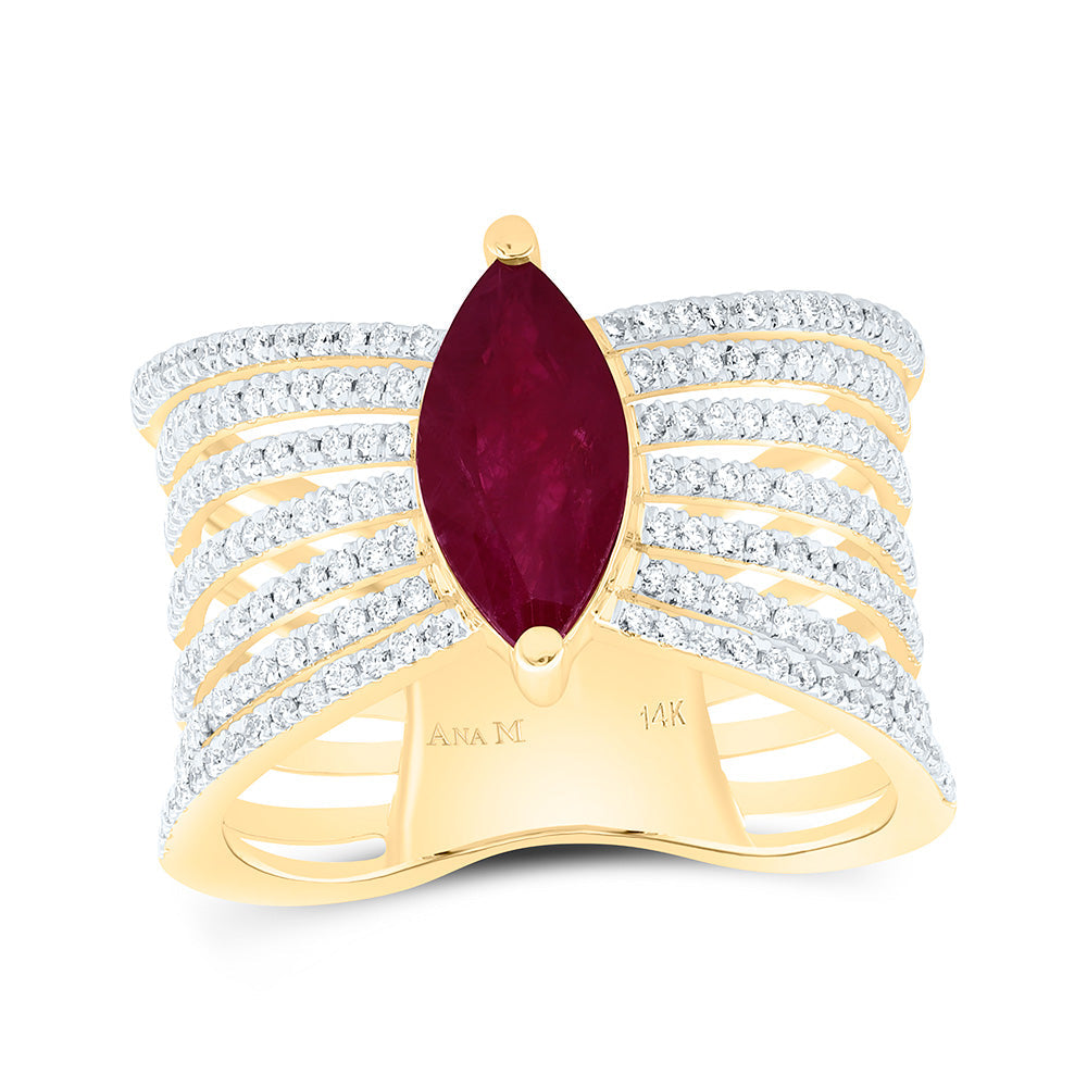 1/2CTW-NAT DIA ANA M 11X5.50MM-MQ-RU NAT GEM RING Daisy Joyeria
