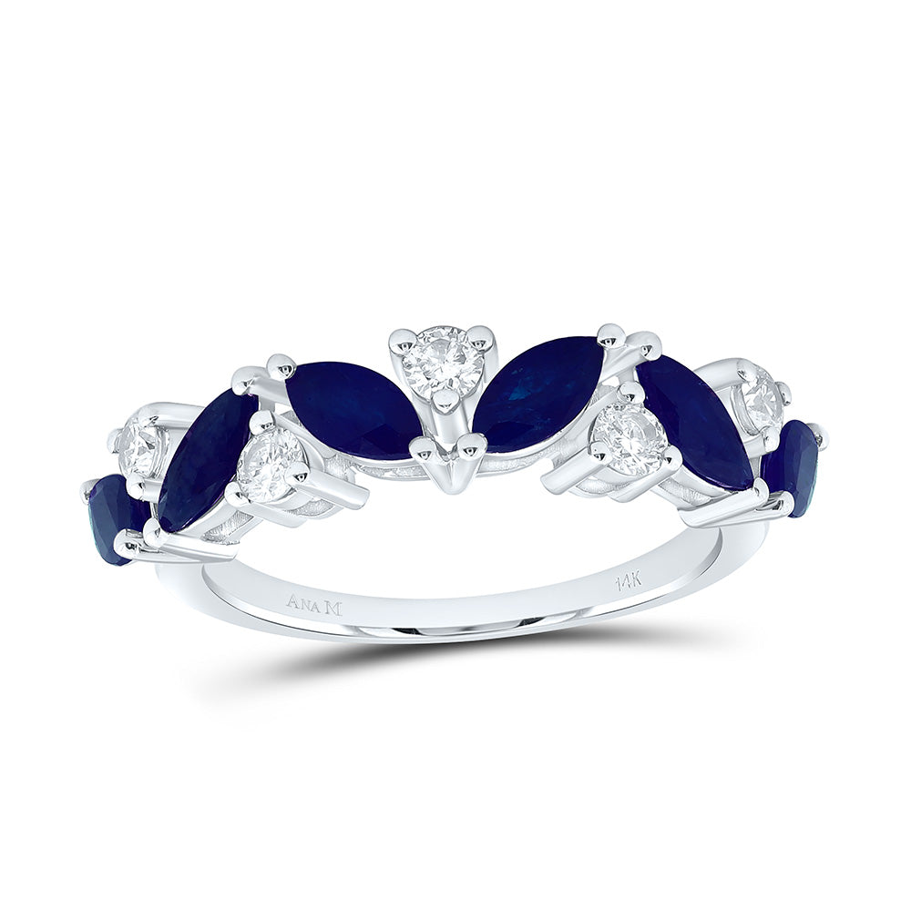 1/3CTW-NAT DIA ANA M 1 1/2CT-MQ-BS NAT GEM RING Daisy Joyeria