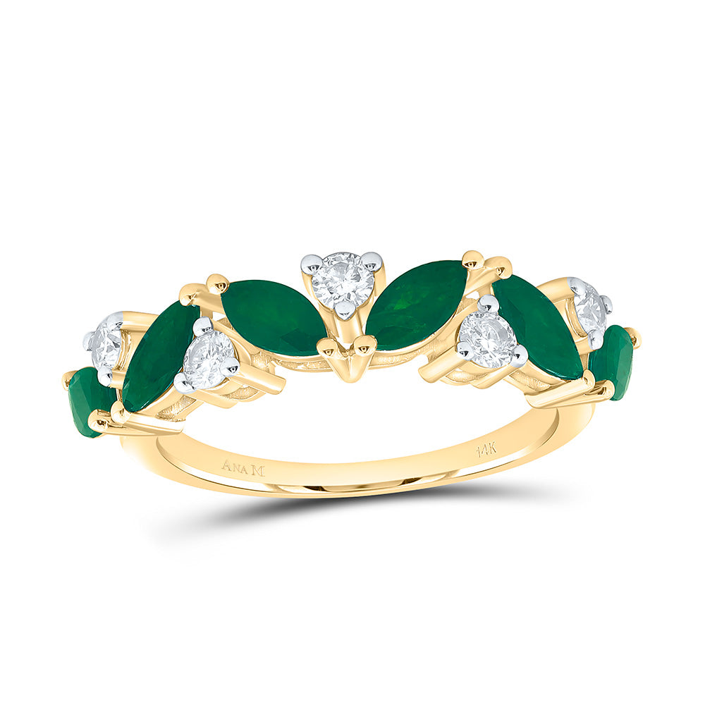 1/3CTW-NAT DIA ANA M 1/3CT-MQ-EM NAT GEM RING Daisy Joyeria