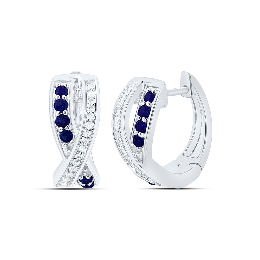 1/8CTW-NAT DIA ANA M 1/5CT-RD-BS NAT GEM HOOP EARRING Daisy Joyeria