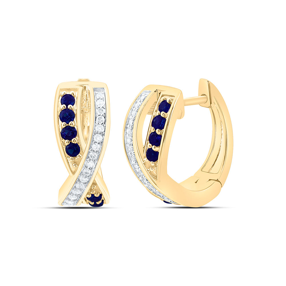 1/8CTW-NAT DIA ANA M 1/5CT-RD-BS NAT GEM HOOP EARRING Daisy Joyeria