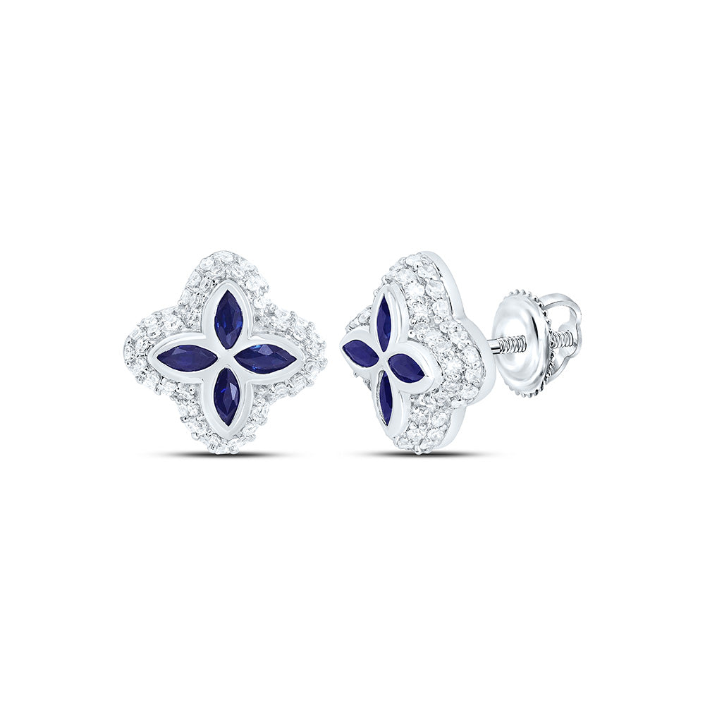 1/3CTW-NAT DIA CN 1/3CT-MQ-BS NAT GEM CLOVER EARRING Daisy Joyeria