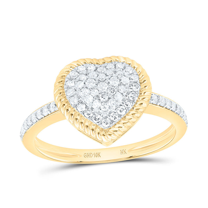 1/3CTW-NAT DIA NK FASHION HEART RING Daisy Joyeria
