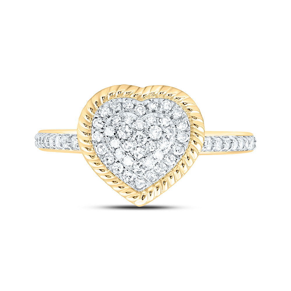 1/3CTW-NAT DIA NK FASHION HEART RING Daisy Joyeria