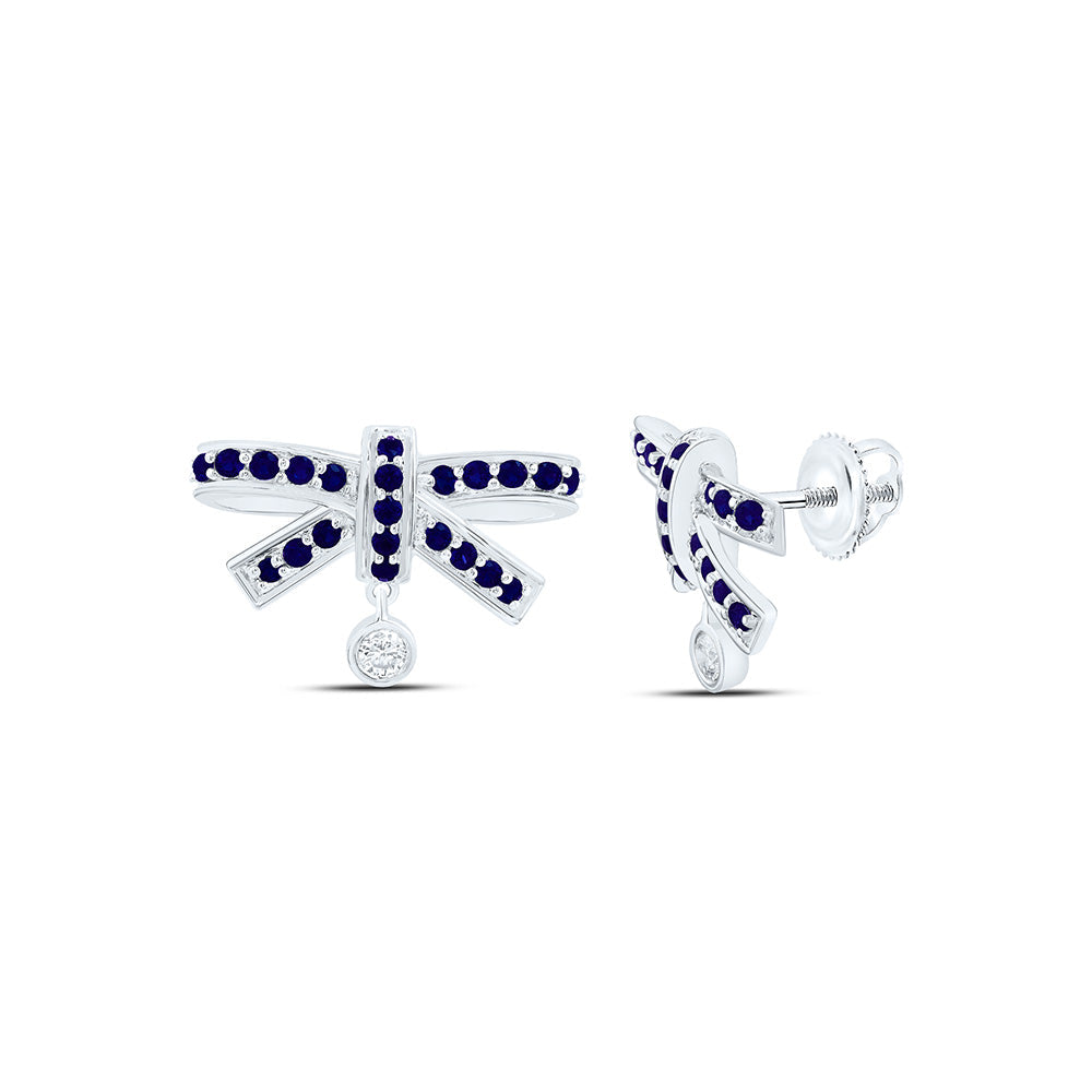 1/20CTW-NAT DIA ANA M 1/3CT-RD-BS NAT GEM BOW EARRING Daisy Joyeria