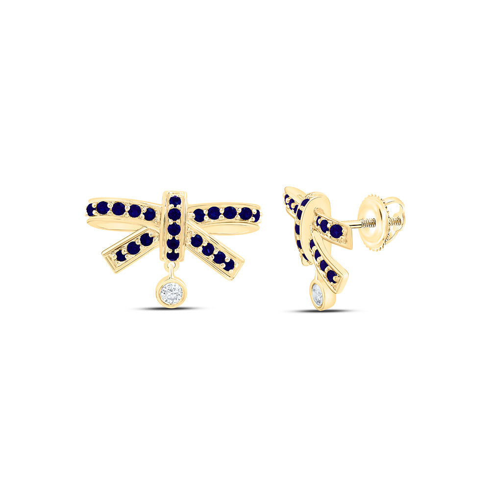 1/20CTW-NAT DIA ANA M 1/3CT-RD-BS NAT GEM BOW EARRING Daisy Joyeria