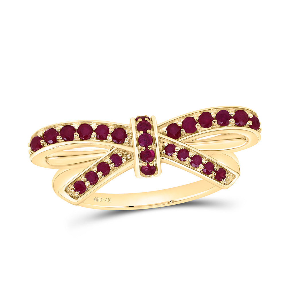 1/2CTW-RD-RU NAT GEM BOW RING Daisy Joyeria