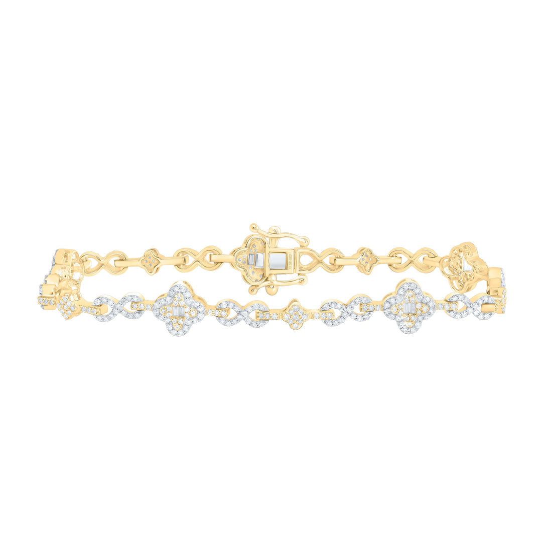 1 5/8CTW-NAT DIA NK FASHION INFINITY CLOVER BRACELET (7 INCH) Daisy Joyeria