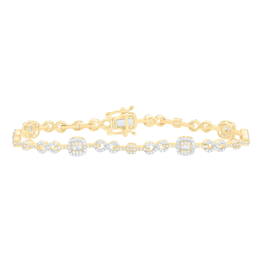 1 5/8CTW-NAT DIA NK FASHION INFINITY CUSHION BRACELET (7 INCH) Daisy Joyeria