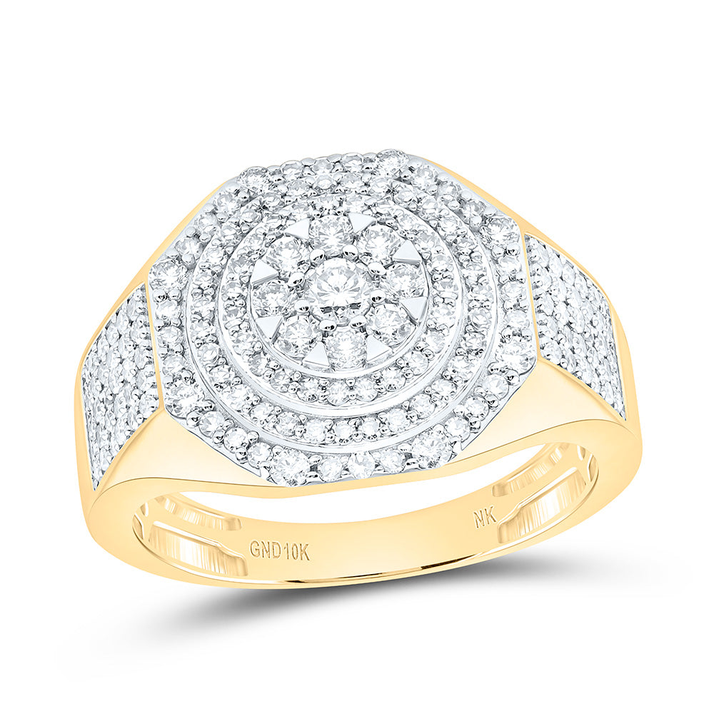 1CTW-NAT DIA NK OCTAGON MENS RING Daisy Joyeria