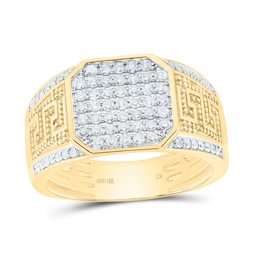 5/8CTW-NAT DIA CN OCTAGON MENS RING Daisy Joyeria