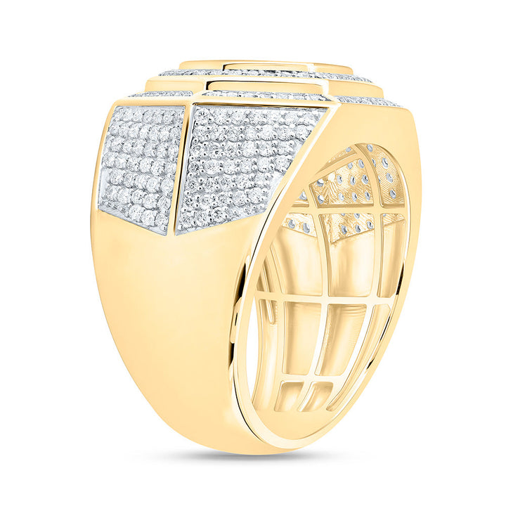 1 1/2CTW-NAT DIA CN HEXAGON MENS RING Daisy Joyeria