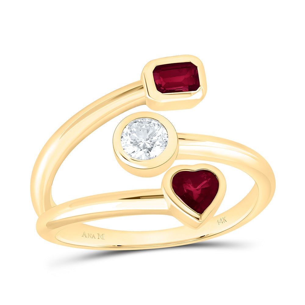 1/4CT-CRD NAT DIA ANA M 1/4CT-HT-RU, 1/4CT-EM-RU NAT GEM RING Daisy Joyeria