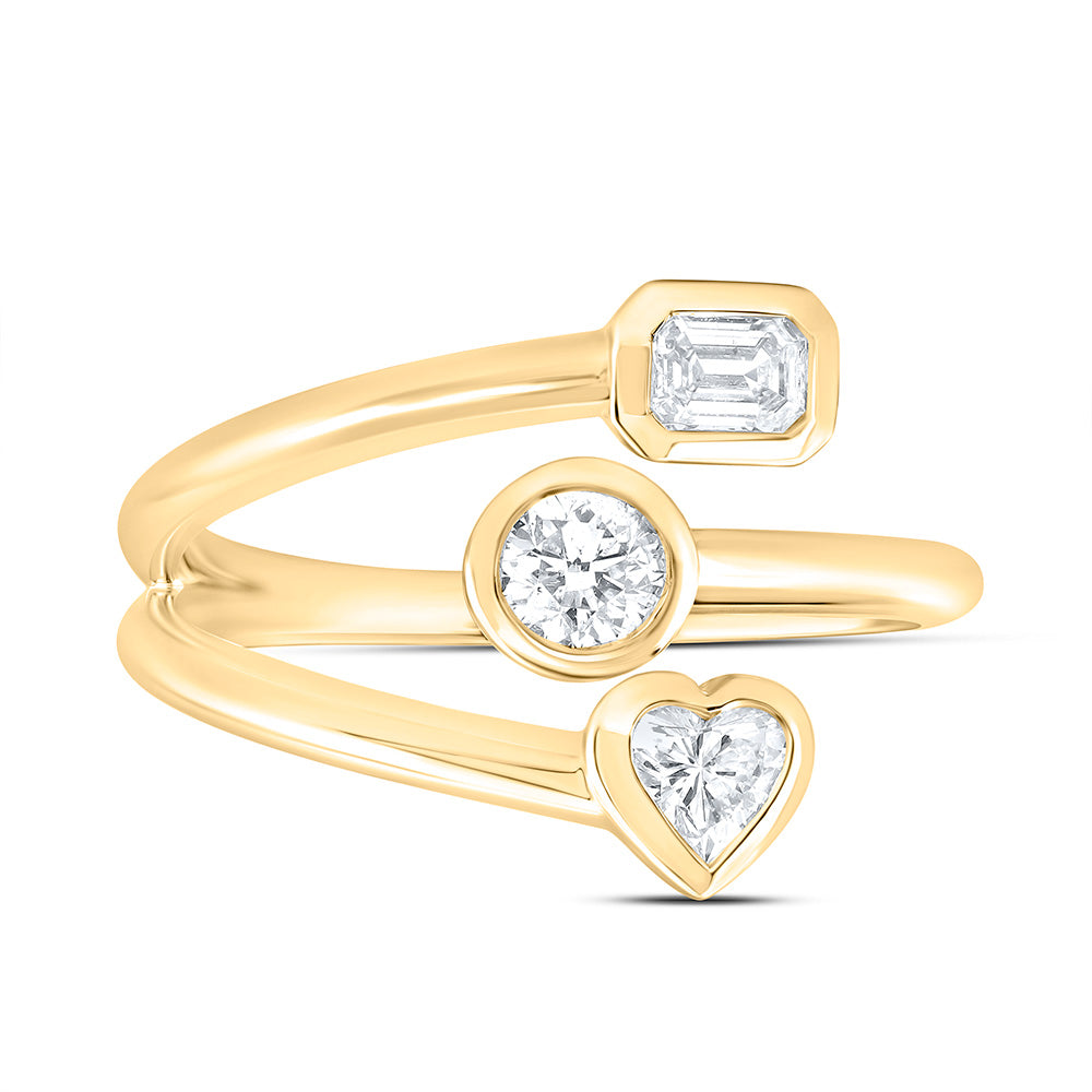 5/8CTW-NAT DIA I1 IJ 1/4CT-CHT, 1/5CT-CEM, 1/4CT-CRD FASHION HEART RING Daisy Joyeria