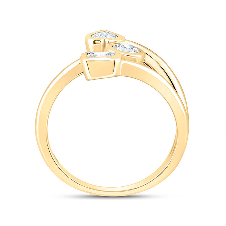 5/8CTW-NAT DIA I1 IJ 1/4CT-CHT, 1/5CT-CEM, 1/4CT-CRD FASHION HEART RING Daisy Joyeria