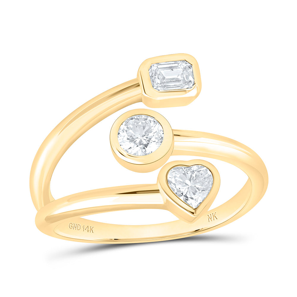 5/8CTW-NAT DIA I1 IJ 1/4CT-CHT, 1/5CT-CEM, 1/4CT-CRD FASHION HEART RING Daisy Joyeria