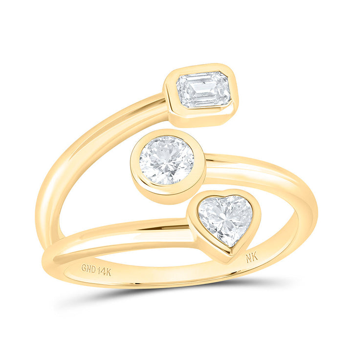 5/8CTW-NAT DIA I1 IJ 1/4CT-CHT, 1/5CT-CEM, 1/4CT-CRD FASHION HEART RING Daisy Joyeria