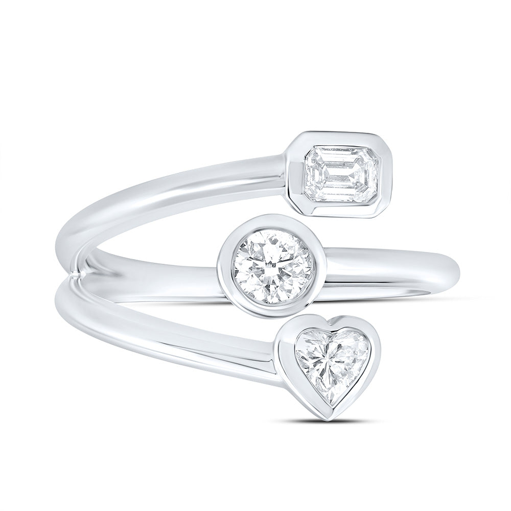 5/8CTW-NAT DIA I1 IJ 1/4CT-CHT, 1/5CT-CEM, 1/4CT-CRD FASHION HEART RING Daisy Joyeria