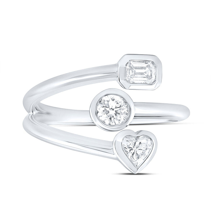 5/8CTW-NAT DIA I1 IJ 1/4CT-CHT, 1/5CT-CEM, 1/4CT-CRD FASHION HEART RING Daisy Joyeria