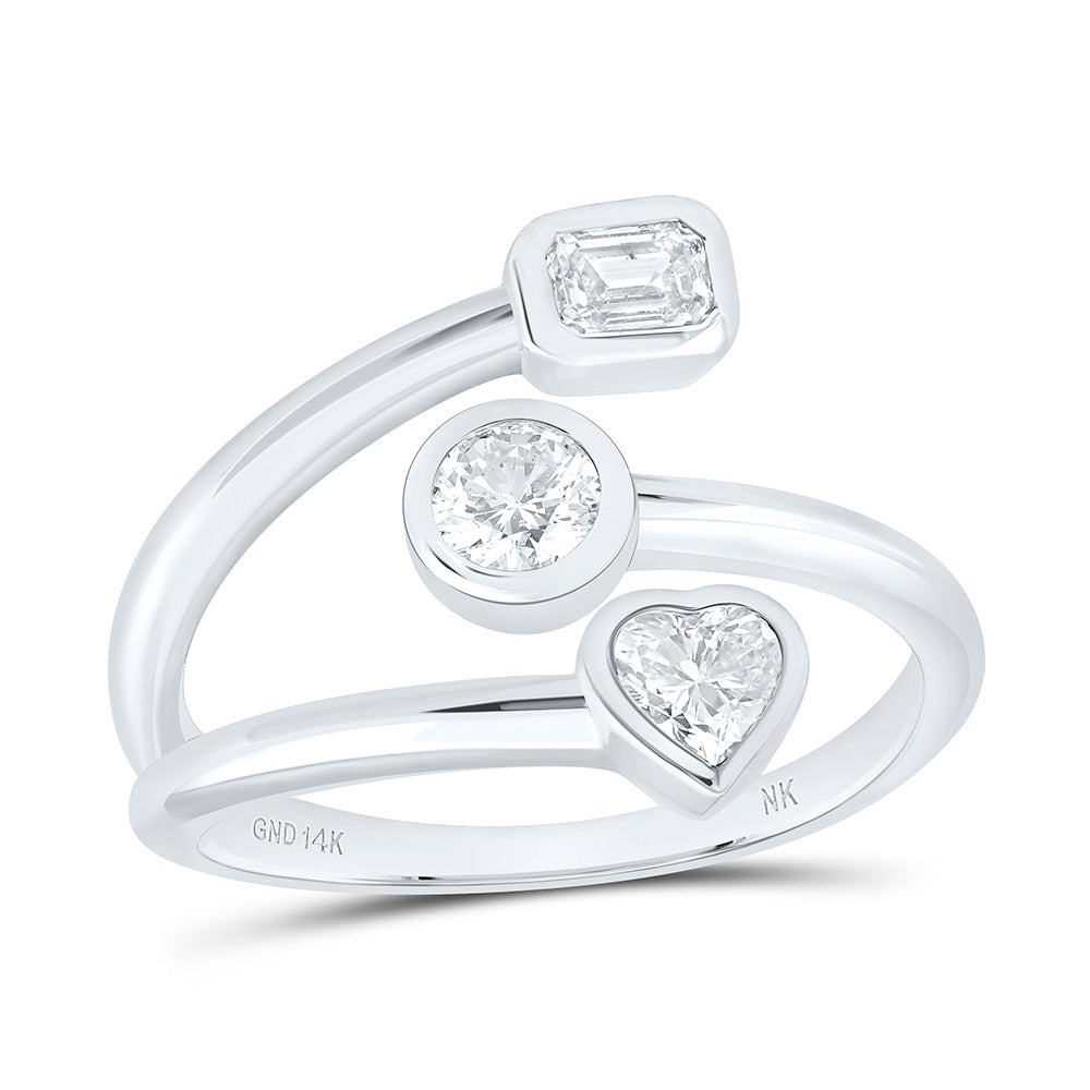 5/8CTW-NAT DIA I1 IJ 1/4CT-CHT, 1/5CT-CEM, 1/4CT-CRD FASHION HEART RING Daisy Joyeria