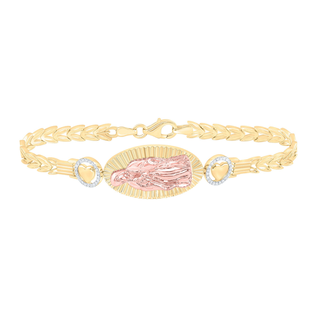 1/5CTW-NAT DIA NK FASHION VIRGIN MARY BRACELET (7 INCH) Daisy Joyeria