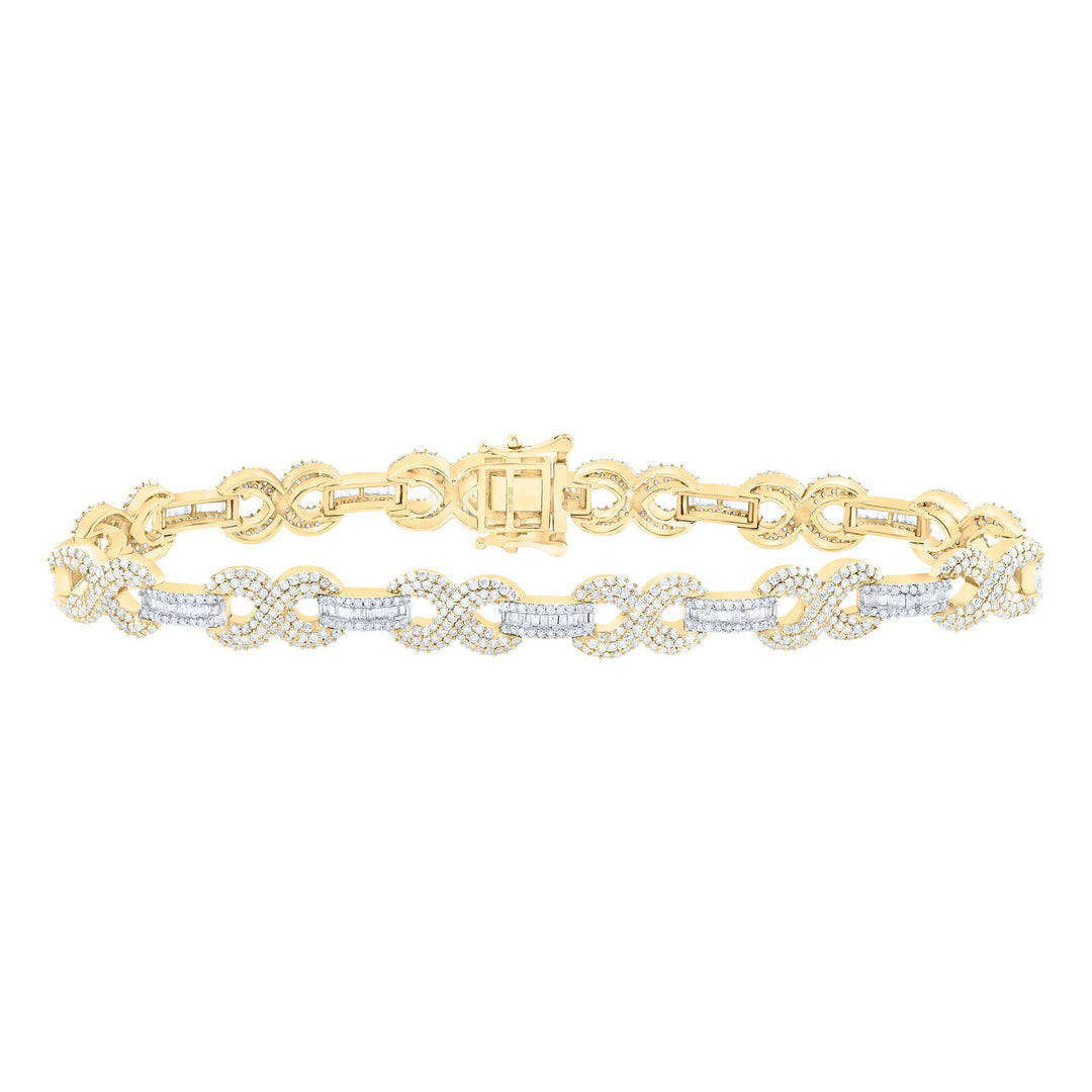 4 3/8CTW-NAT DIA NK INFINITY MENS BRACELET(8 INCH) Daisy Joyeria